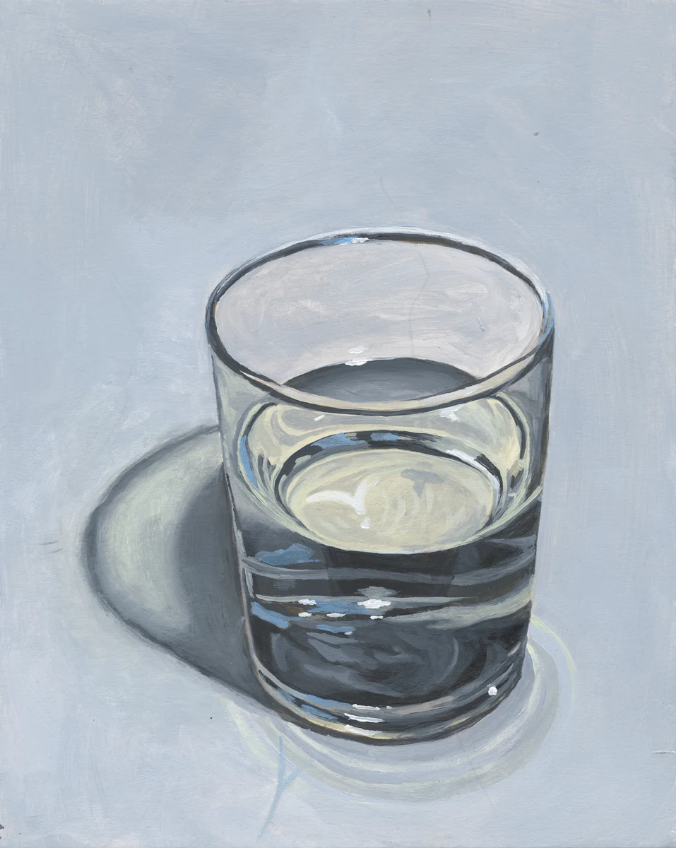 Glass of Water — acrylic on cardboard